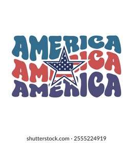 A vibrant 4th of July t-shirt design featuring red, white, and blue colors, patriotic symbols like stars, stripes, fireworks, and the American flag, paired with celebratory slogans such as " 