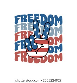 A vibrant 4th of July t-shirt design featuring red, white, and blue colors, patriotic symbols like stars, stripes, fireworks, and the American flag, paired with celebratory slogans such as " 