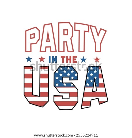 A vibrant 4th of July t-shirt design featuring red, white, and blue colors, patriotic symbols like stars, stripes, fireworks, and the American flag, paired with celebratory slogans such as " 