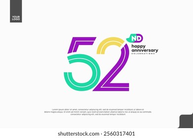 Vibrant 52nd Anniversary Celebration with Colorful Design