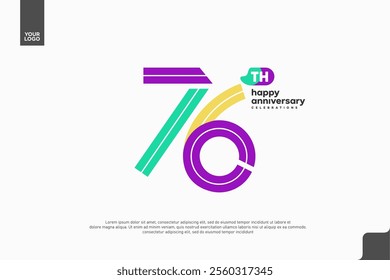Vibrant 76th Anniversary Celebration with Colorful Design