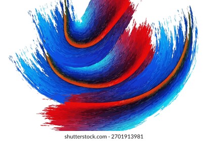 Una vibrante textura de pintura acrílica abstracta con trazos de pincel rojos y azules que forman un patrón de onda dinámico. ideal para fondos creativos, diseños de carteles, marcas u obras de arte digitales.