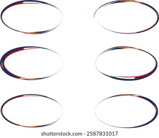 vibrant abstract art different ellipse set