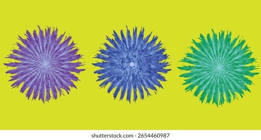 Vibrant Abstract Art Featuring Purple, Blue, and Green Ornate Patterns