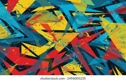 Vibrant Abstract Art with Geometric Patterns