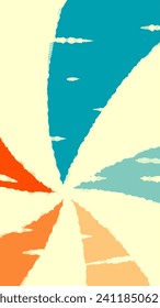 "Vibrant abstract art of a stylized sky with geometric clouds and a dynamic contrast of warm and cool tones."