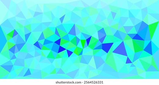 A vibrant abstract artwork with colorful triangular shapes forming a mosaic pattern, blending warm and cool tones for a dynamic and lively visual effect.