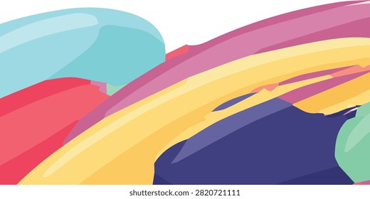 Vibrant abstract artwork featuring bold brush strokes on a transparent background, perfect for creative design projects.