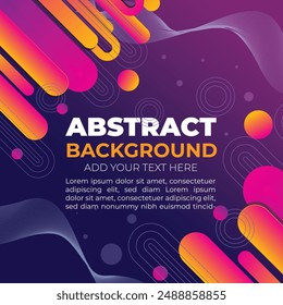 Vibrant abstract backdrop with curved lines round rectangle gradient shape modern design for social networking platform that is entirely vector and editable.
