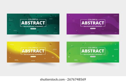 Vibrant Abstract Background Banner Templates: Set of 4 Colorful Designs for Web and Print Banner Design.