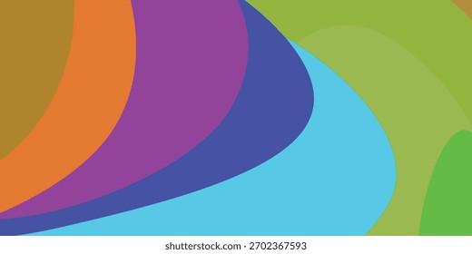 A vibrant abstract background with colorful, overlapping curved shapes creating a sense of fluid motion and depth.