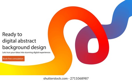 Diseño de fondo Abstractas vibrante con curva de gradiente fluida y toque moderno