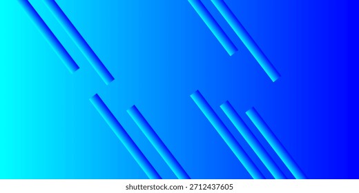 Um plano de fundo abstrato vibrante com linhas azuis diagonais, apresentando um gradiente de cor suave de ciano brilhante para azul profundo.