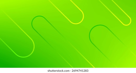 Plano de fundo abstrato vibrante com linhas arredondadas diagonais em um plano de fundo gradiente verde. plano de fundo verde gradiente abstrato.