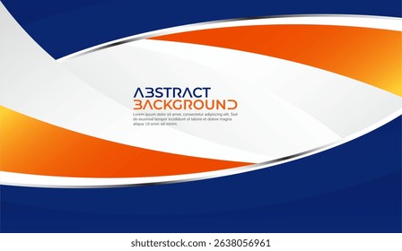 Vibrant Abstract Background with Dynamic Blue, Orange, and White Waves for Modern Designs, Presentations, and Creative Projects, Ideal for Graphic Design