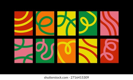 Fondo abstracto vibrante con líneas curvas dinámicas. Textura gráfica contemporánea para carteles, portadas y composiciones creativas