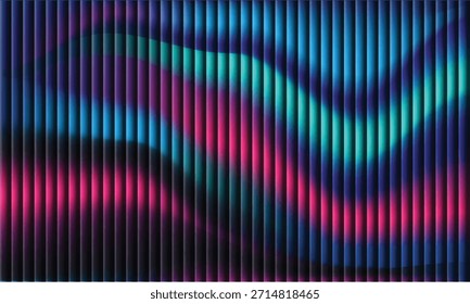 Un fondo abstracto vibrante con colores de neón dinámicos y un patrón de superposición de rayas.