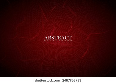 vibrant abstract background features rich red with intersecting lines and scattered dots, creating an energetic design.