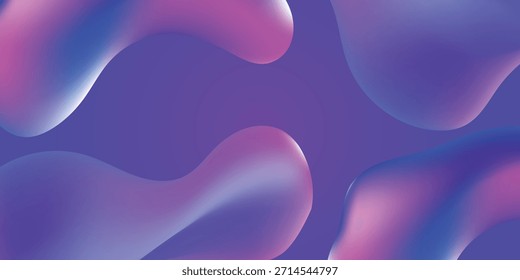 Un fondo abstracto vibrante presenta Formas orgánicas suaves y fluidas con Gradientes de rosa, azul y blanco, creando una imagen dinámica y moderna contra un fondo púrpura sólido.