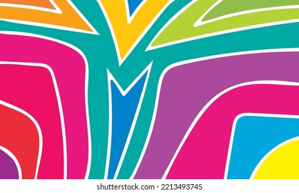 A vibrant abstract background features a trendy composition of colorful irregular shapes.