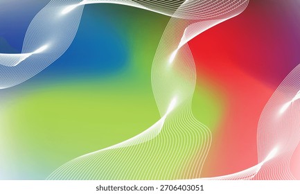 Vibrant abstract background featuring a blend of colors and flowing wavy lines for a modern and dynamic design.