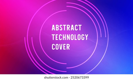 fundo abstrato vibrante com um design circular com cores de gradiente de rosa e azul. As linhas de onda dinâmicas e padrões circulares criam uma estética elegante, moderna e inspirada na tecnologia