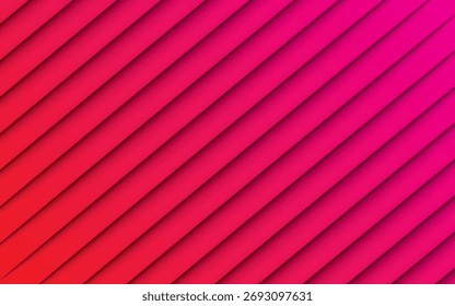 A vibrant abstract background featuring diagonal stripes with a smooth gradient transition from red to pink, creating a sense of depth.