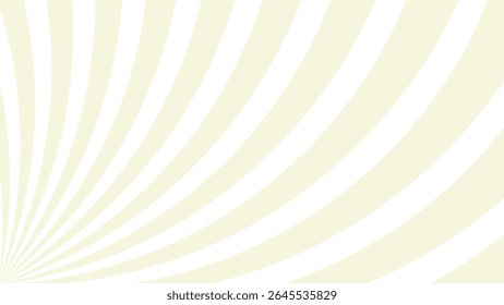 Vibrant abstract background featuring dynamic beige and white spiral stripes radiating from the lower left corner. Eye-catching optical pattern with energetic motion and strong visual impact.