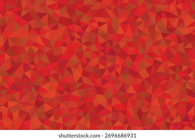 Un fondo abstracto vibrante que presenta un patrón geométrico de triángulos rojos y naranjas en un estilo de poli bajo.