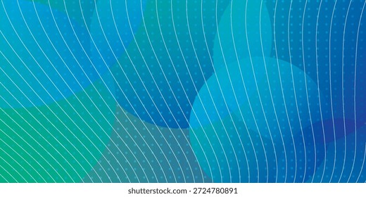A vibrant abstract background featuring a gradient of blue and green hues, overlaid with a pattern of thin, wavy, concentric lines creating a dynamic and modern visual effect.