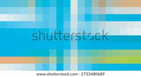 A vibrant abstract background featuring a grid of overlapping blue, white, and orange squares and rectangles, creating a modern and dynamic visual effect.