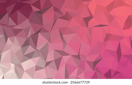 A vibrant abstract background featuring a low-poly texture with a gradient of pink hues, creating a dynamic and visually appealing design.