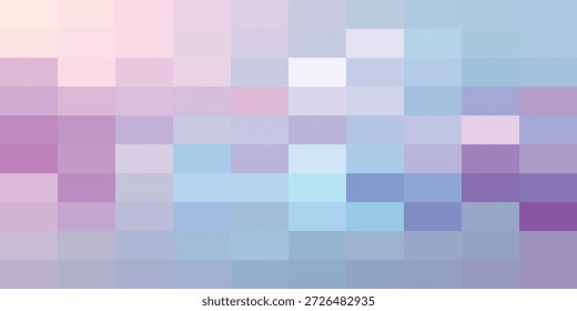 Un fondo abstracto vibrante con un mosaico de píxeles cuadrados en varios tonos de púrpura, rosa y azul, creando un efecto visual moderno y dinámico.