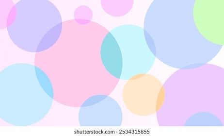 A vibrant abstract background featuring overlapping pastel circles in various sizes. The soft, translucent effect creates a playful and modern design, ideal for adding a light and cheerful touch to cr