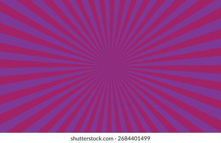 Ein lebendiger abstrakter Hintergrund mit einem radialen Sonnenburstmuster mit abwechselnden Streifen aus Violett und Magenta, die von der Mitte ausgehen.