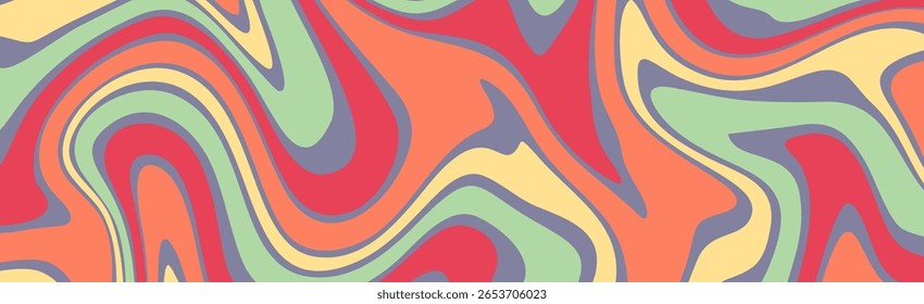 Um fundo abstrato vibrante com retro, espirais líquidas psicodélicas.