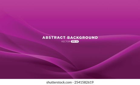 A vibrant abstract background featuring smooth, flowing waves in shades of purple. The design is modern and minimalistic, suitable for various creative projects.