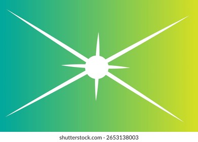 lebendiger abstrakter Hintergrund mit einem glatten grünen bis gelben Farbverlauf mit einem dynamischen Sternenlicht-Effekt in der Mitte. Perfekt für den Einsatz in modernen Designprojekten, Präsentationen, Postern oder im Web