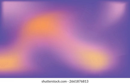 Un fondo vibrante y abstracto con un gradiente suave de púrpura y rosa, con Formas suaves, brillantes de color amarillo y naranja que crean una atmósfera etérea de ensueño.