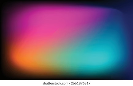 A vibrant, abstract background featuring a smooth gradient transition from deep blue and teal on the right to bright pink and orange on the left, with a subtle pixelated texture.
