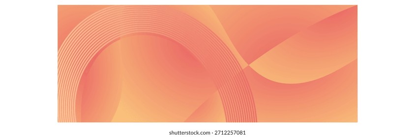 Un fondo abstracto vibrante con un gradiente suave de tonos naranja a melocotón, acentuado con líneas delicadas y curvas y Formas translúcidas, perfecto para proyectos de diseño moderno.