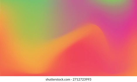 Fundo abstrato vibrante com gradientes fluidos de laranja verde e tons de rosa vívido.