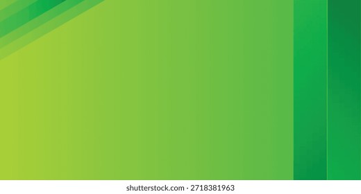 A vibrant abstract background featuring a smooth green gradient transitioning from light to dark, accented with subtle geometric shapes in the upper left corner, creating a modern and dynamic visual.
