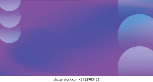 A vibrant abstract background featuring a smooth gradient transition from purple to blue, accented with stylized circular shapes on the left and right sides, creating a modern and dynamic visual.