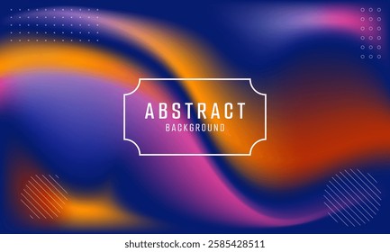 A vibrant abstract background featuring a swirling gradient of orange purple and blue hues with subtle geometric elements.