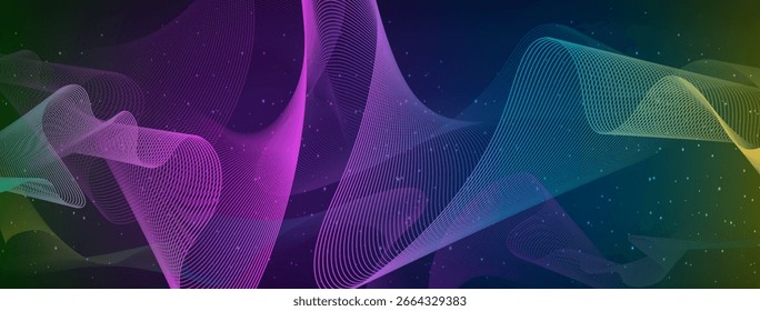 Fundo abstrato vibrante com formas coloridas onduladas com movimento dinâmico, excelente para designs de marca energética