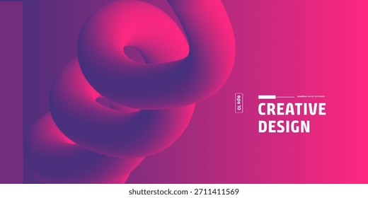 Lebendiger abstrakter Hintergrund mit fließenden lila und rosa Farbverlauf Flüssigkeit 3D-Formen. Moderne kreative Vektorvorlage für Präsentationen, Websites und Branding. Sichtbare Nummer: 10.
