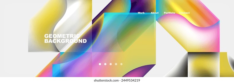 A vibrant abstract background with geometric shapes in electric blue and magenta hues, creating a symmetrical pattern. Closeup shot showcasing the colorfulness and intricate design of the artwork