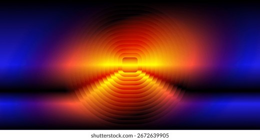 Fondo abstracto vibrante con textura de vidrio de Fractal naranja brillante y rayos de luz radiante.