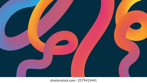 Vibrant Abstract Background with Gradient Swirling Lines, Colorful Gradient Twisted Shapes – Futuristic Design